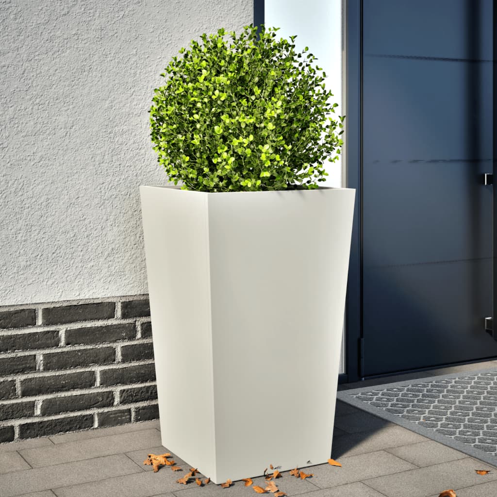 vidaXL Garden Planter White 45x45x75 cm Steel