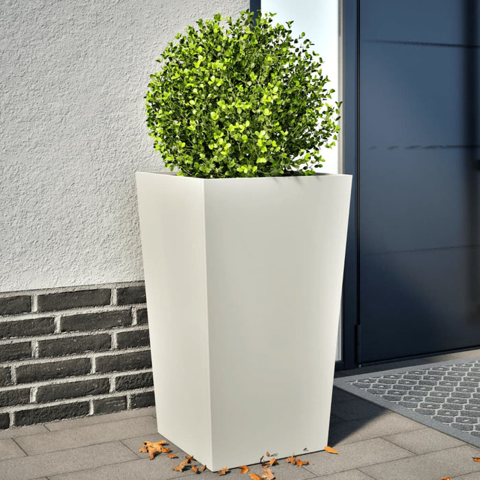 vidaXL Garden Planters White 2 pcs 45x45x75 cm Steel