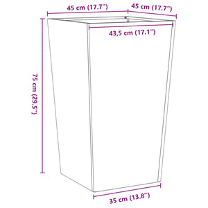 vidaXL Garden Planter Anthracite 45x45x75 cm Steel