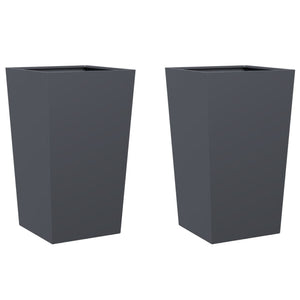 vidaXL Garden Planters Anthracite 2 pcs 45x45x75 cm Steel