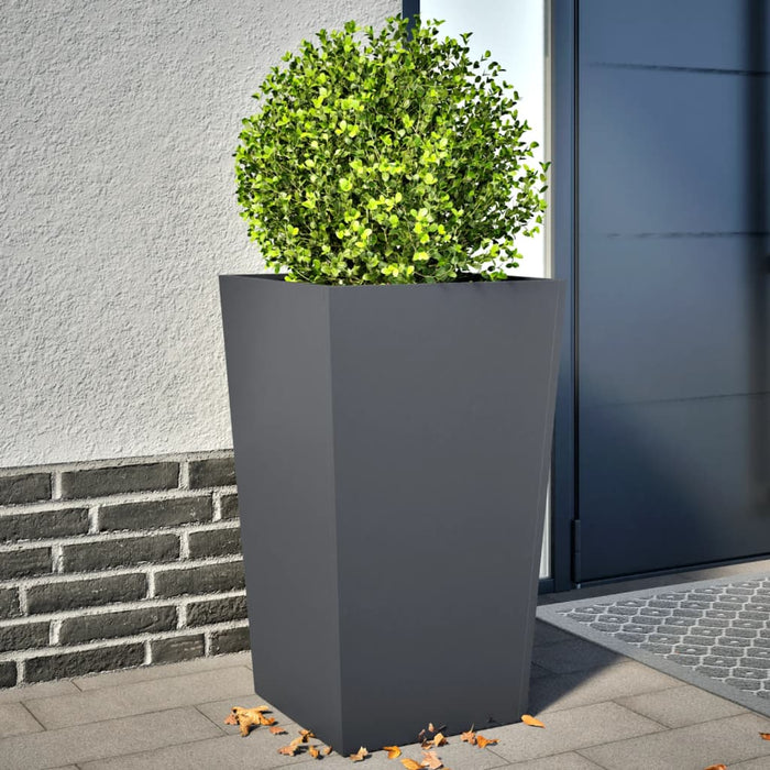 vidaXL Garden Planters Anthracite 2 pcs 45x45x75 cm Steel