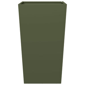 vidaXL Garden Planter Olive Green 45x45x75 cm Steel