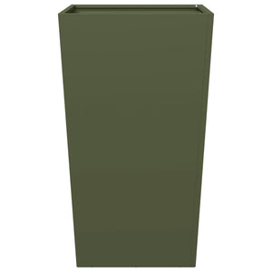 vidaXL Garden Planter Olive Green 45x45x75 cm Steel