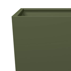 vidaXL Garden Planter Olive Green 45x45x75 cm Steel