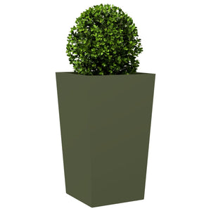 vidaXL Garden Planters Olive Green 2 pcs 45x45x75 cm Steel