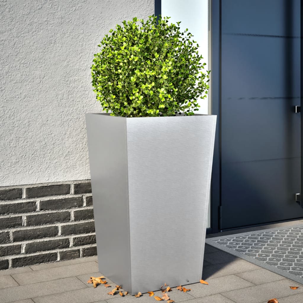 vidaXL Garden Planter 45x45x75 cm Galvanised Steel