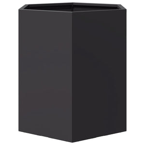 vidaXL Garden Planter Black Hexagon 46x40x45 cm Steel