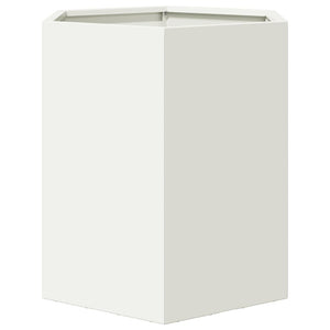 vidaXL Garden Planter White Hexagon 46x40x45 cm Steel