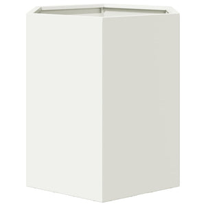 vidaXL Garden Planter White Hexagon 46x40x45 cm Steel