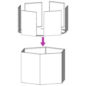 vidaXL Garden Planter 2 pcs Anthracite Hexagon 46x40x45 cm Steel