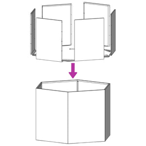 vidaXL Garden Planter 2 pcs Olive Green Hexagon 46x40x45 cm Steel