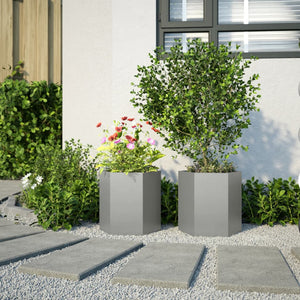 vidaXL Garden Planter 2 pcs Hexagon 46x40x45 cm Stainless Steel