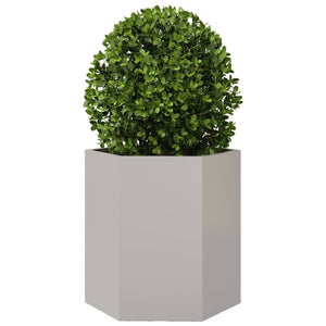 vidaXL Garden Planter 2 pcs Hexagon 46x40x45 cm Stainless Steel