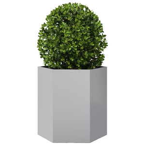 vidaXL Garden Planter Hexagon 46x40x45 cm Galvanized Steel