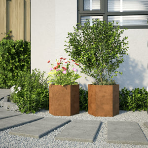 vidaXL Garden Planter 2 pcs Hexagon 46x40x45 cm Corten Steel