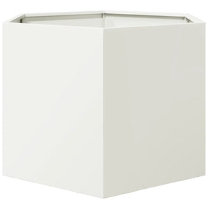 vidaXL Garden Planter White Hexagon 69x60x45 cm Steel