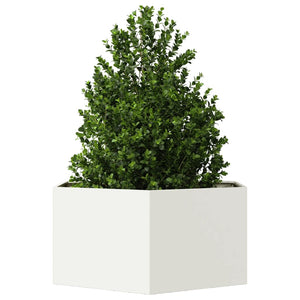 vidaXL Garden Planter White Hexagon 104x90x45 cm Steel