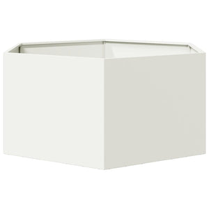 vidaXL Garden Planter White Hexagon 104x90x45 cm Steel