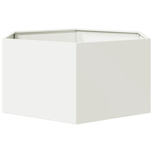 vidaXL Garden Planter White Hexagon 104x90x45 cm Steel