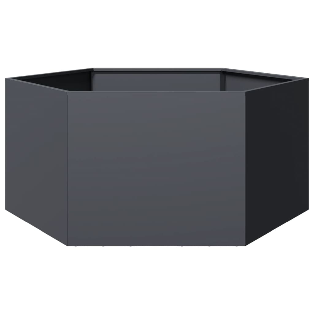 vidaXL Garden Planter Anthracite Hexagon 104x90x45 cm Steel