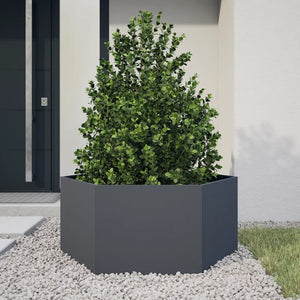 vidaXL Garden Planter Anthracite Hexagon 104x90x45 cm Steel