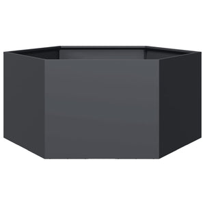 vidaXL Garden Planter Anthracite Hexagon 104x90x45 cm Steel