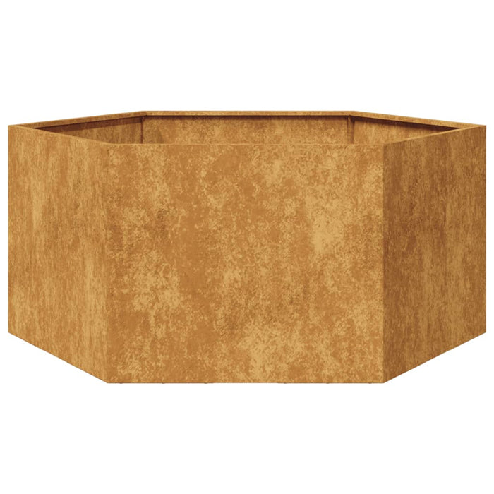 vidaXL Garden Planter Hexagon 104x90x45 cm Corten Steel