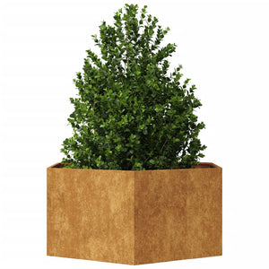 vidaXL Garden Planter Hexagon 104x90x45 cm Corten Steel