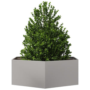 vidaXL Garden Planter Hexagon 138x120x45 cm Stainless Steel