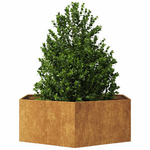 vidaXL Garden Planter Hexagon 138x120x45 cm Corten Steel