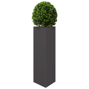 vidaXL Garden Planters 2 pcs Black Triangular 30x26x75 cm Steel