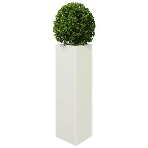 vidaXL Garden Planter White Triangular 30x26x75 cm Steel