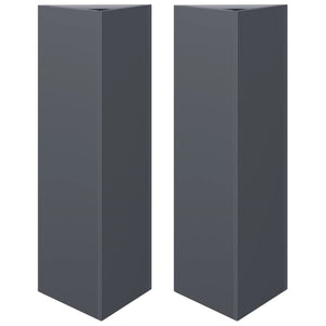 vidaXL Garden Planters 2 pcs Anthracite Triangular 30x26x75 cm Steel