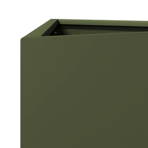 vidaXL Garden Planter Olive Green Triangular 30x26x75 cm Steel