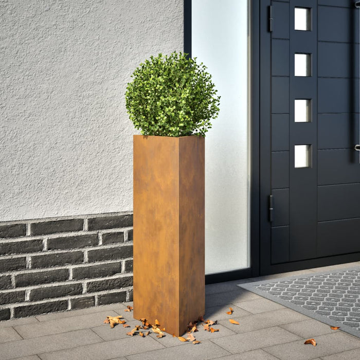 vidaXL Garden Planters 2 pcs Triangular 30x26x75 cm Corten Steel