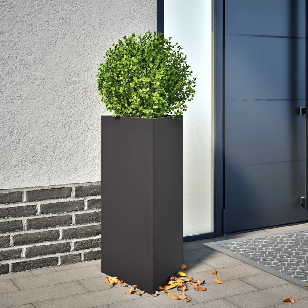 vidaXL Garden Planter Black Triangular 40x34.5x70 cm Steel