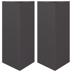 vidaXL Garden Planters 2 pcs Black Triangular 40x34.5x70 cm Steel