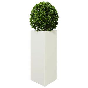 vidaXL Garden Planter White Triangular 40x34.5x70 cm Steel