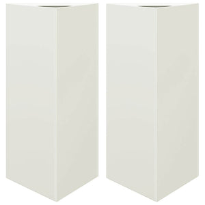 vidaXL Garden Planters 2 pcs White Triangular 40x34.5x70 cm Steel