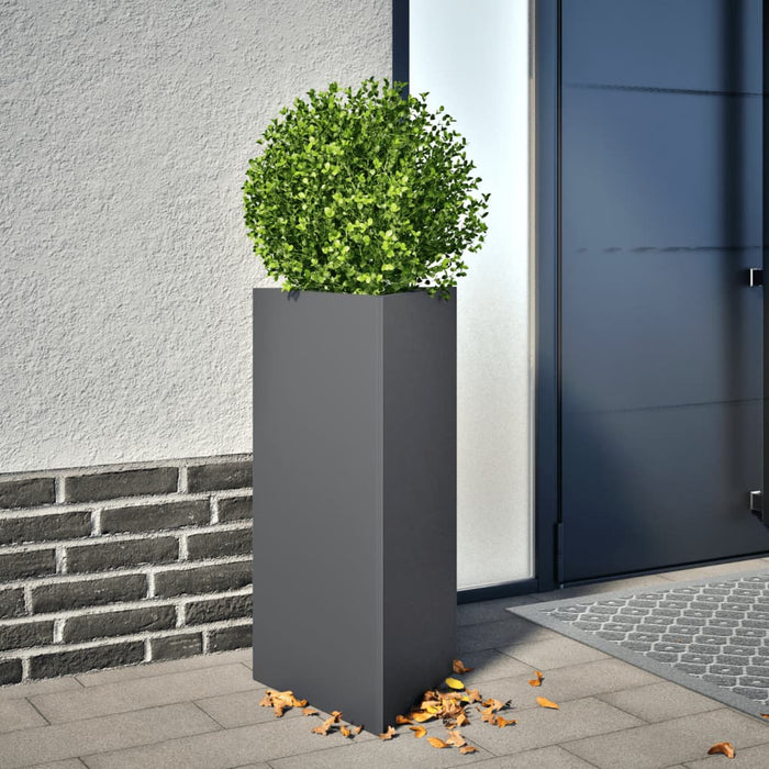 vidaXL Garden Planter Anthracite Triangular 40x34.5x70 cm Steel