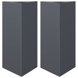 vidaXL Garden Planters 2 pcs Anthracite Triangular 40x34.5x70 cm Steel