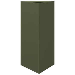 vidaXL Garden Planter Olive Green Triangular 40x34.5x70 cm Steel