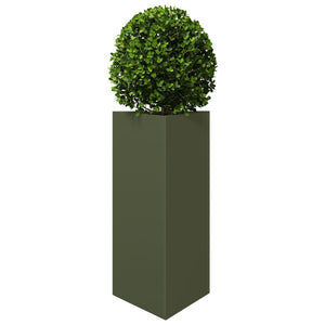 vidaXL Garden Planter Olive Green Triangular 40x34.5x70 cm Steel