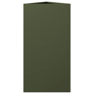 vidaXL Garden Planter Olive Green Triangular 40x34.5x70 cm Steel