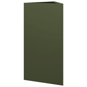 vidaXL Garden Planter Olive Green Triangular 40x34.5x70 cm Steel