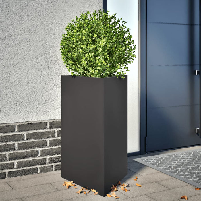 vidaXL Garden Planter Black Triangular 50x43x75 cm Steel