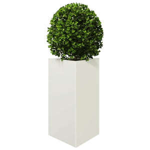 vidaXL Garden Planter White Triangular 50x43x75 cm Steel