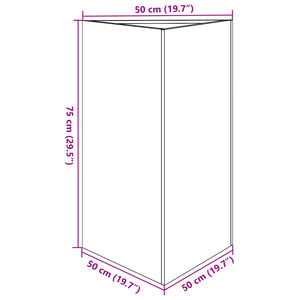 vidaXL Garden Planter White Triangular 50x43x75 cm Steel