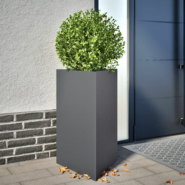 vidaXL Garden Planter Anthracite Triangular 50x43x75 cm Steel