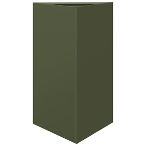 vidaXL Garden Planter Olive Green Triangular 50x43x75 cm Steel